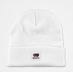 BRIXTON White Solid Alton Beanie Logo